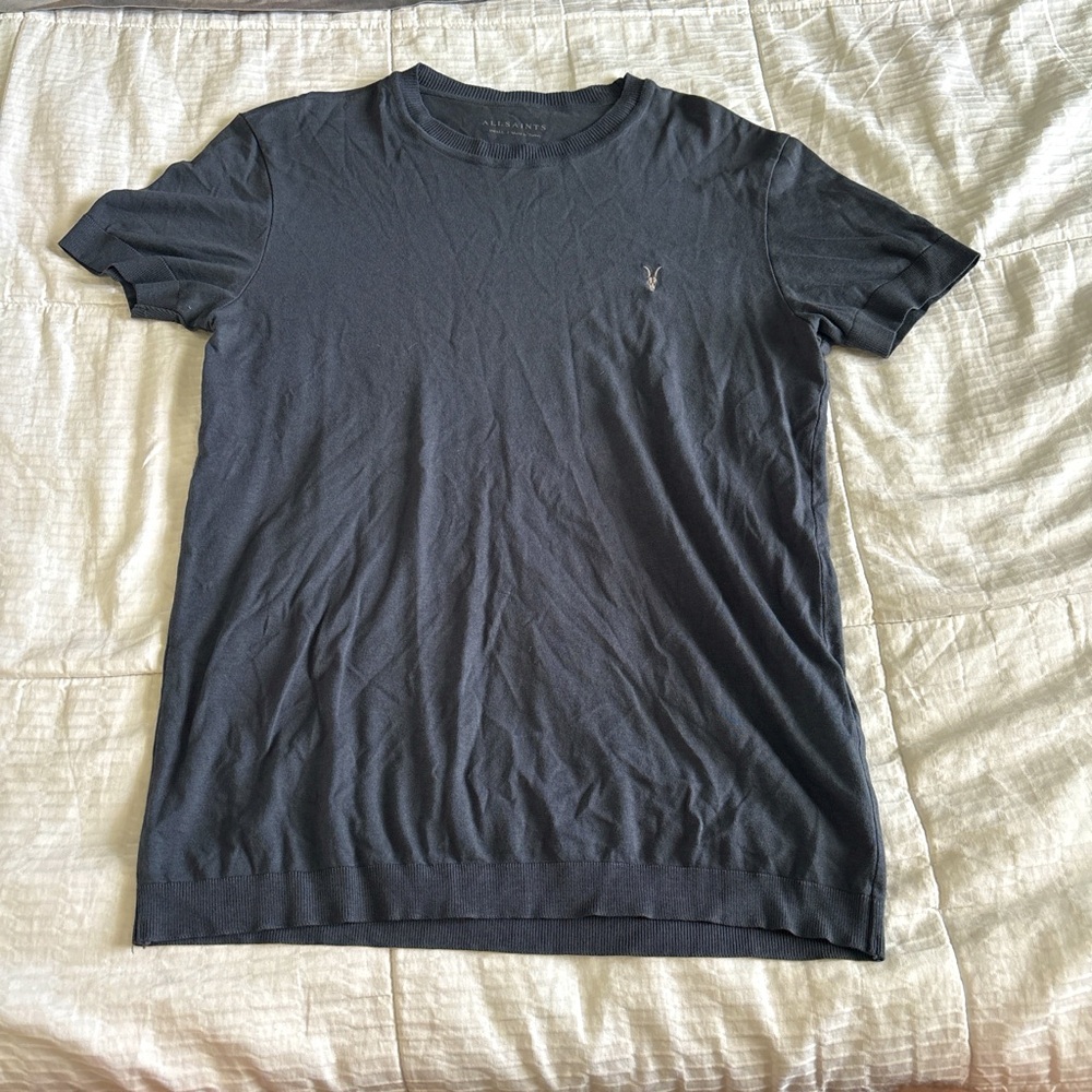 All Saints Dark Gray Crew Neck T-Shirt